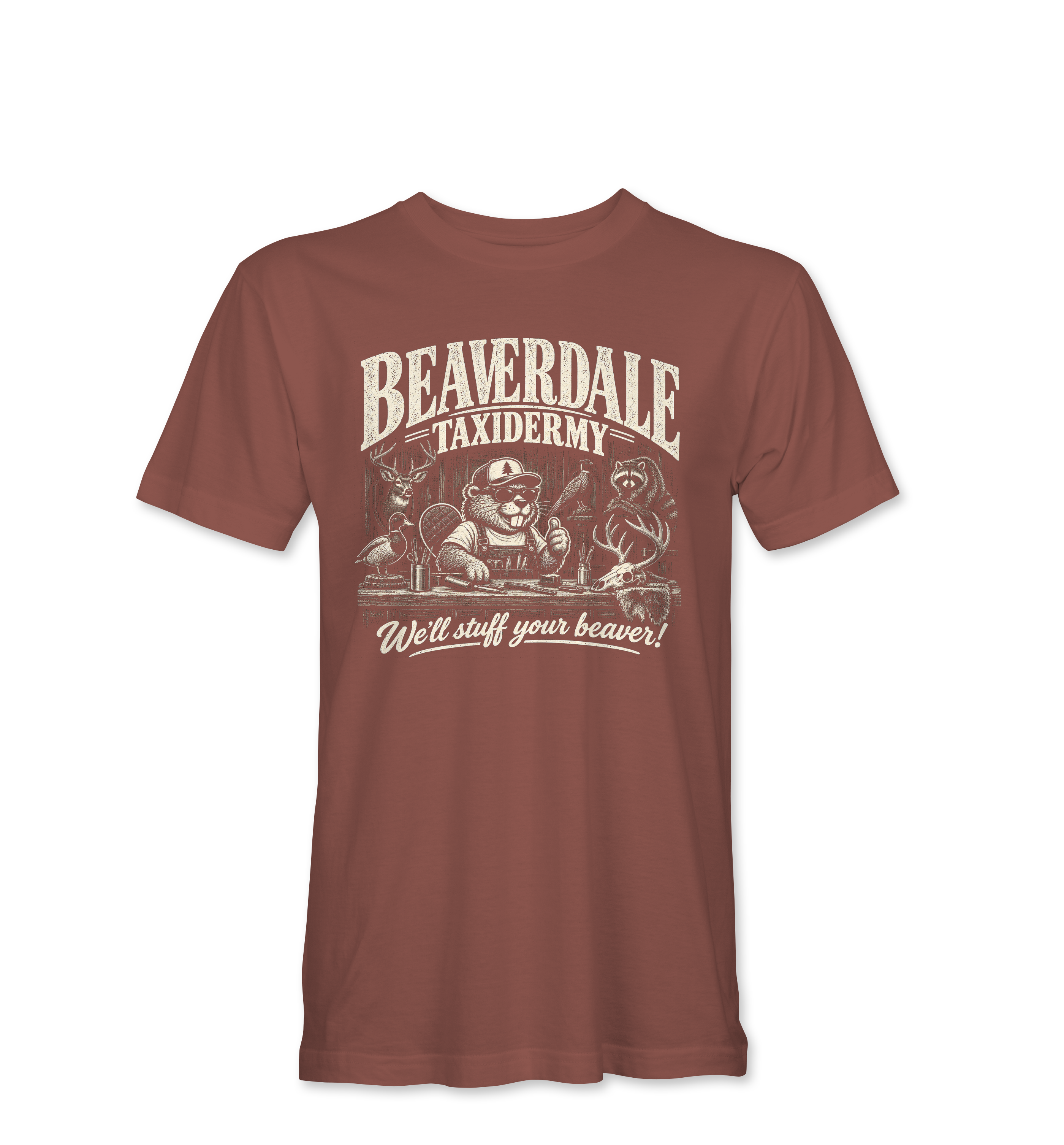 "BEAVERDALE TAXIDERMY" Unisex Heather Softstyle T-Shirt