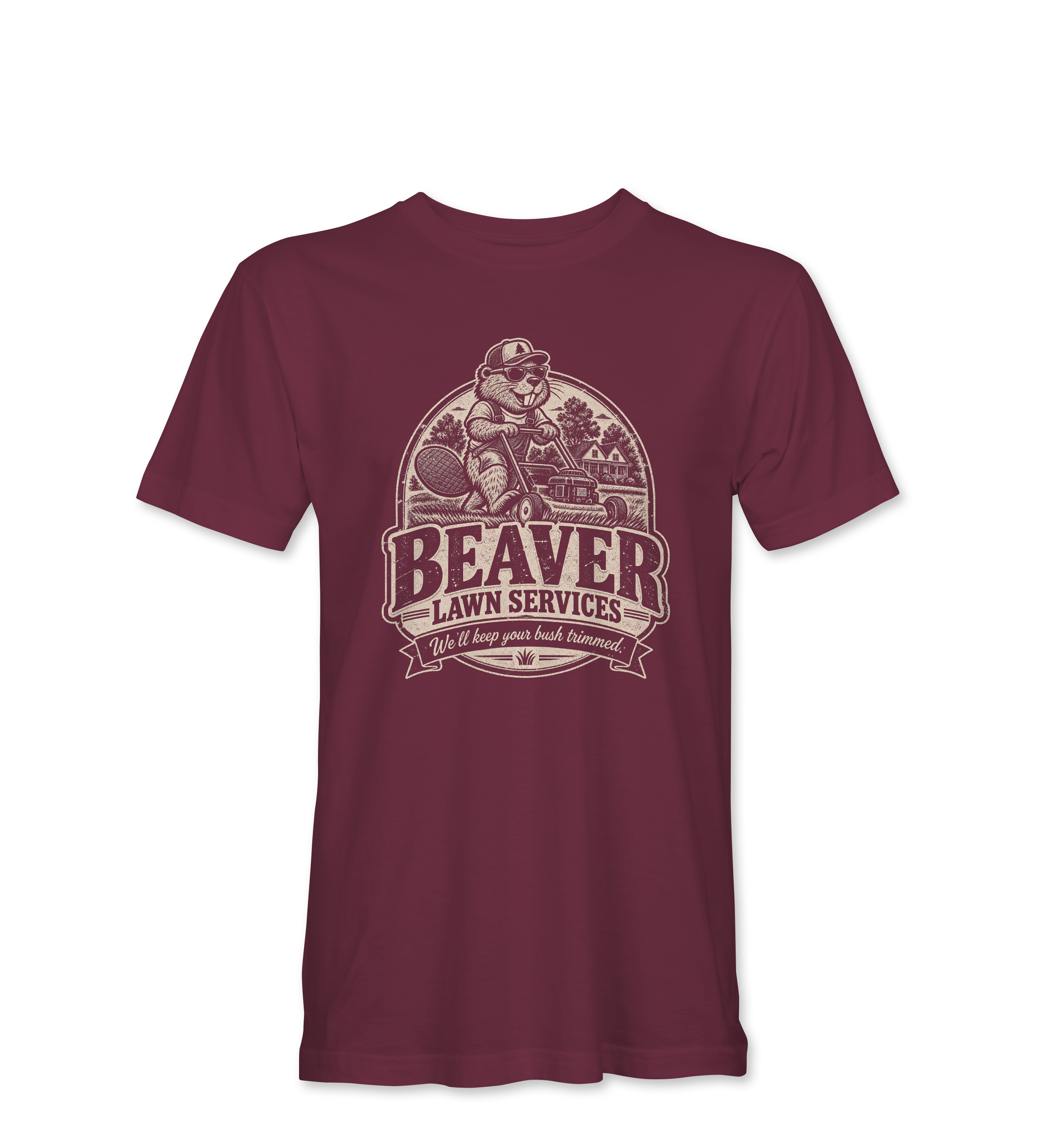 "BEAVER LAWN SERVICES" Unisex Heather Softstyle T-Shirt