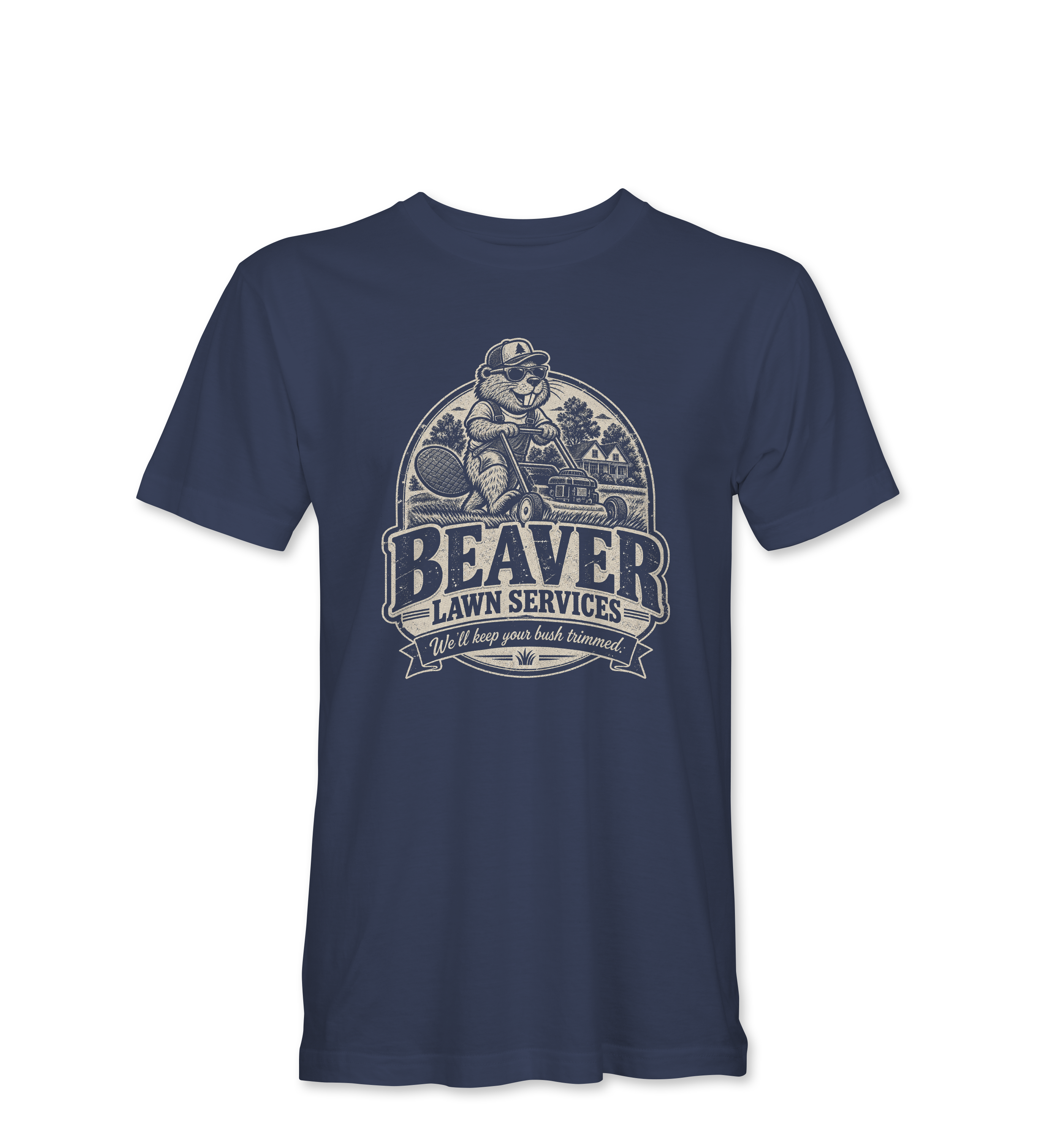 "BEAVER LAWN SERVICES" Unisex Heather Softstyle T-Shirt