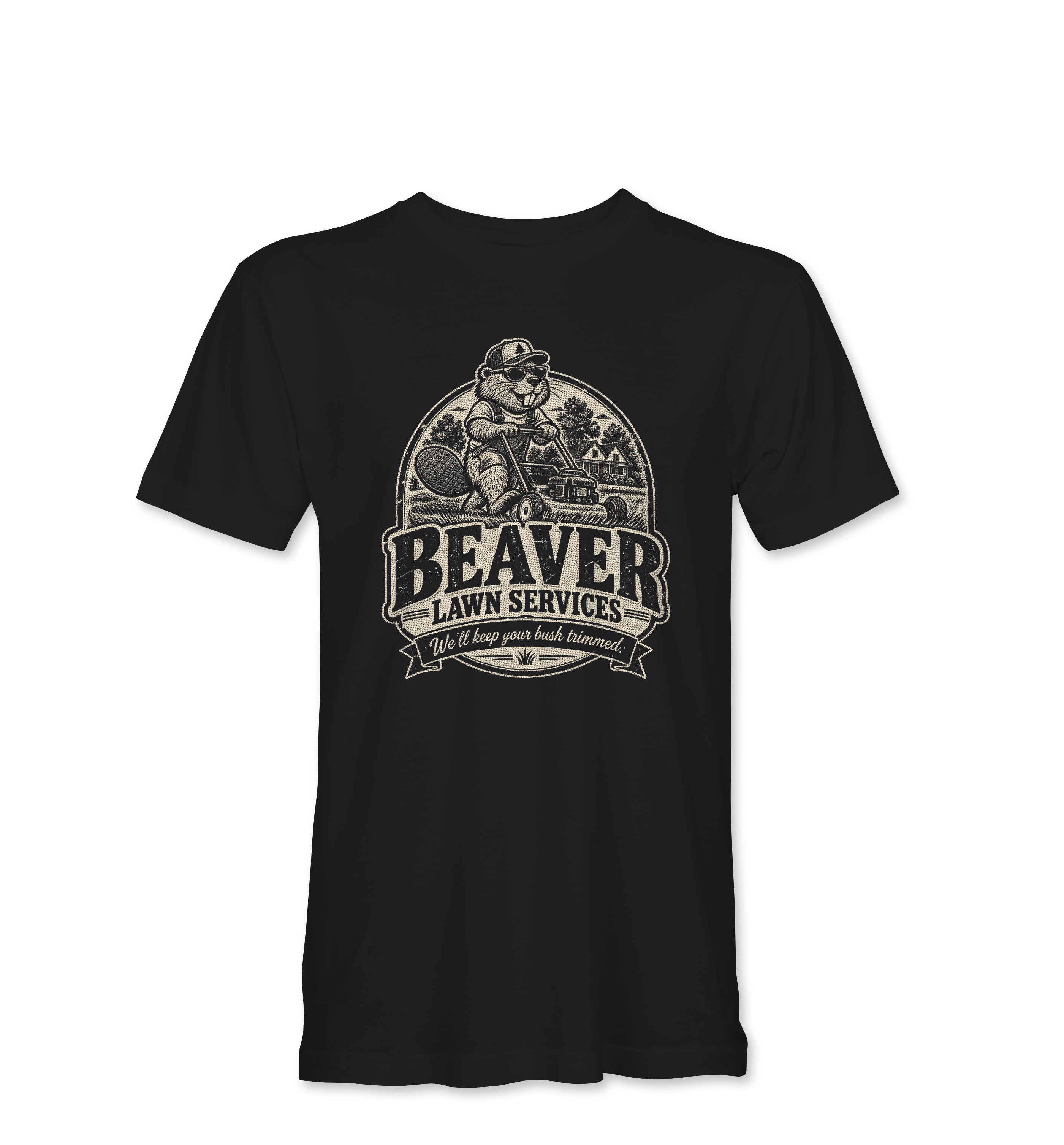 "BEAVER LAWN SERVICES" Unisex Heather Softstyle T-Shirt