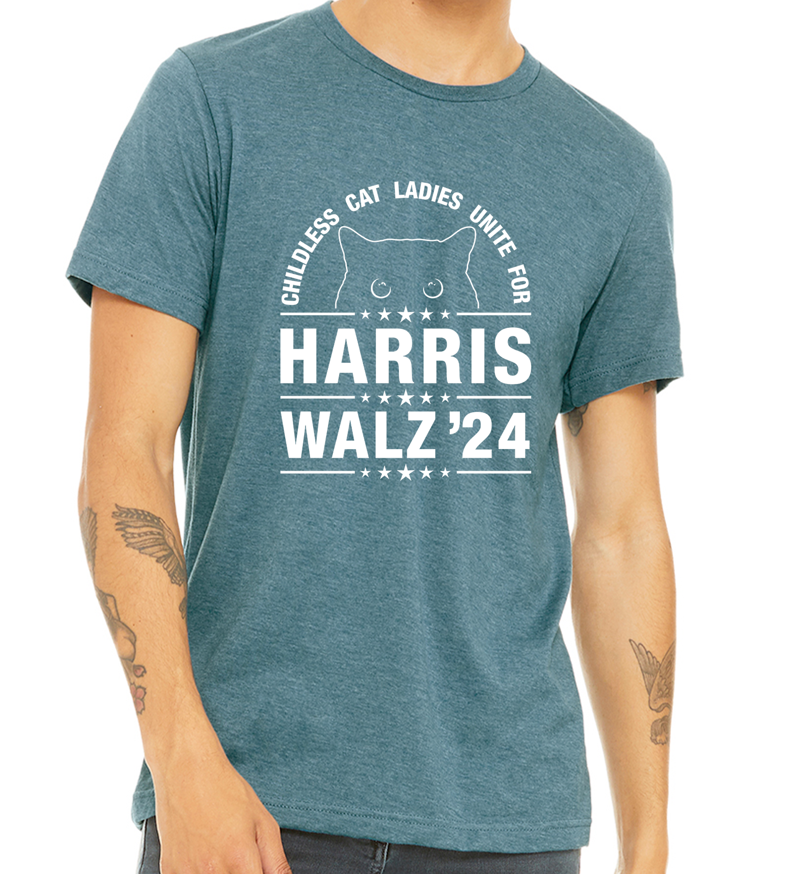 HARRIS / WALZ "CHILDLESS CAT LADIES UNITE FOR" UNISEX TEE