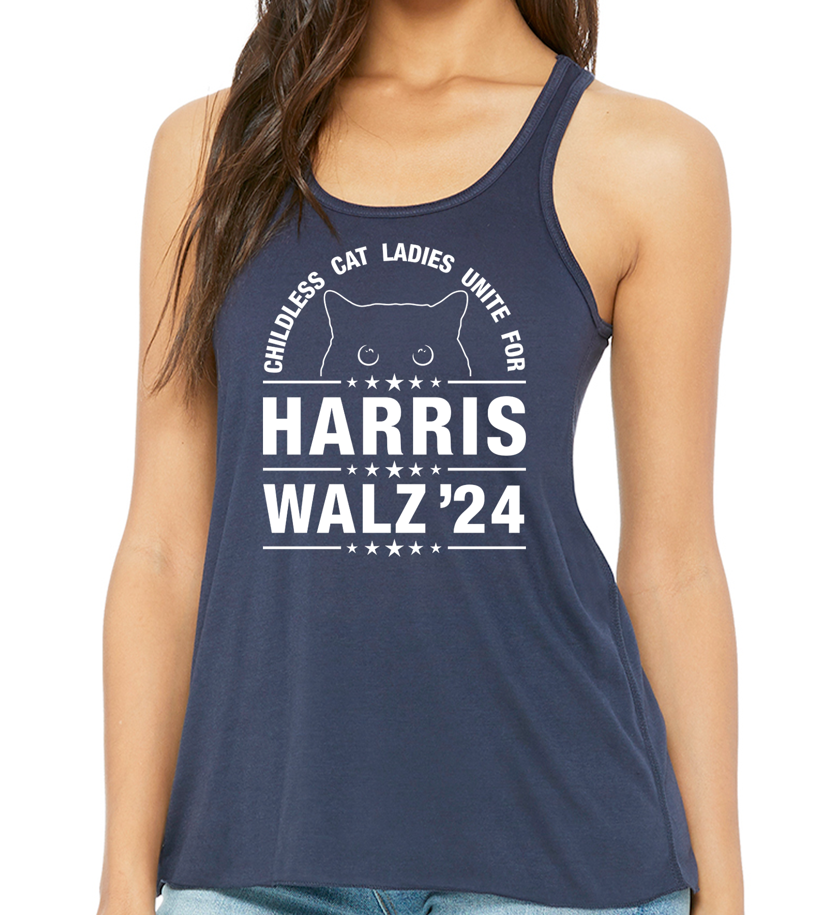 HARRIS / WALZ "CHILDLESS CAT LADIES UNITE FOR" FLOWY TANK