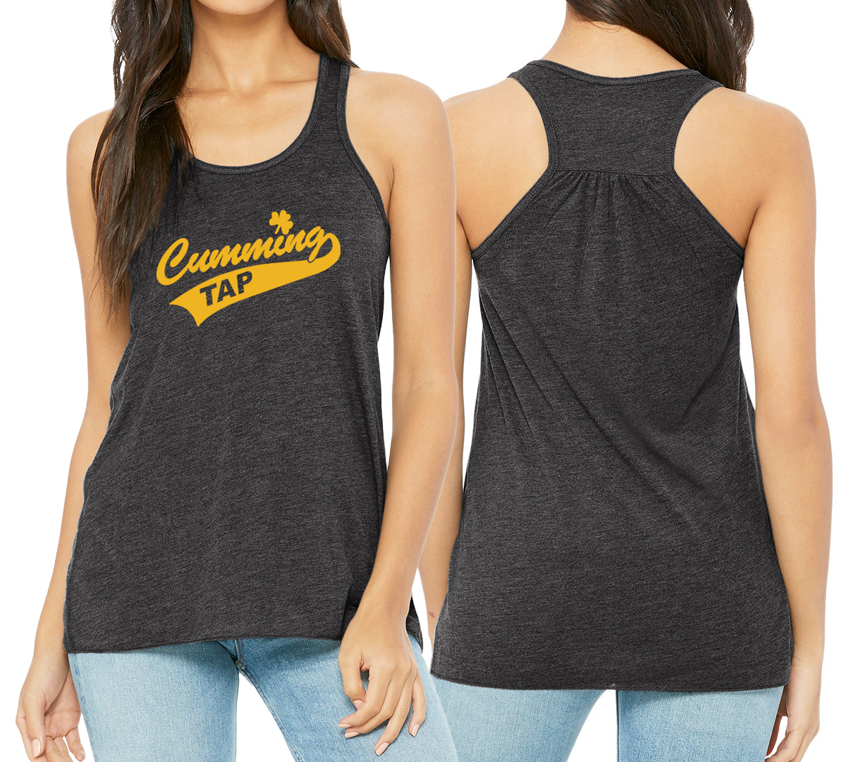 Cumming Tap Ladies' Flowy Racerback Tank