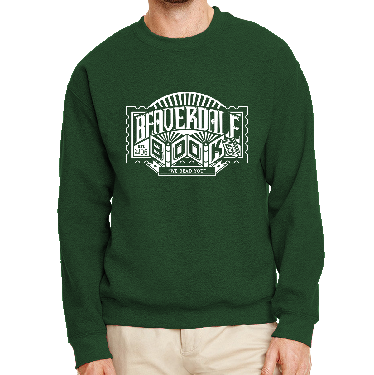 "Beaverdale Books" Adult Heavy Blend Fleece Crew Sweatshirt