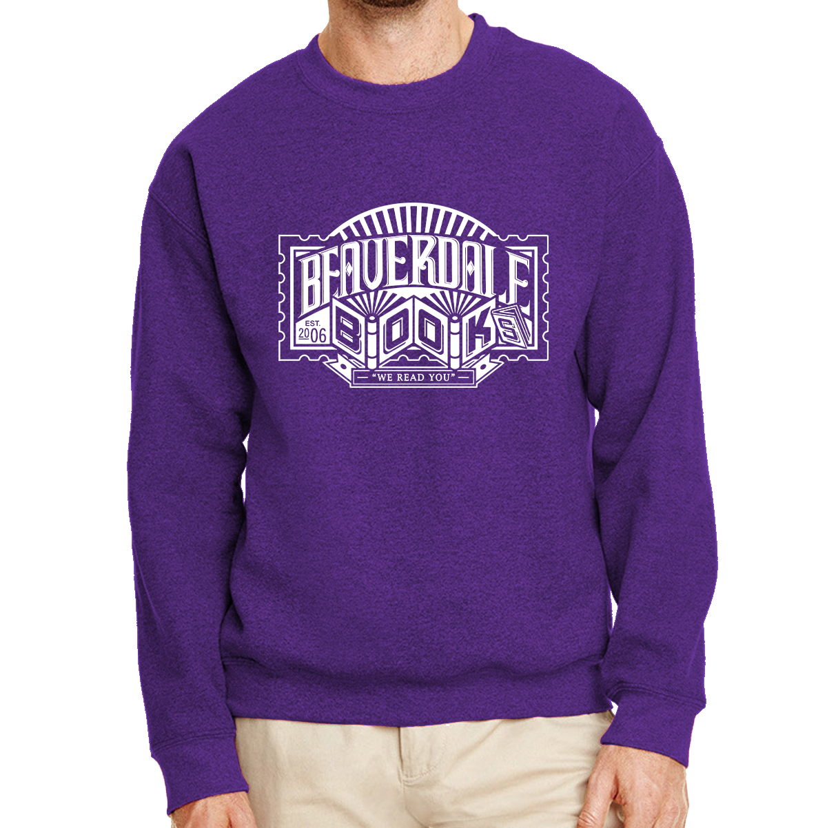 "Beaverdale Books" Adult Heavy Blend Fleece Crew Sweatshirt