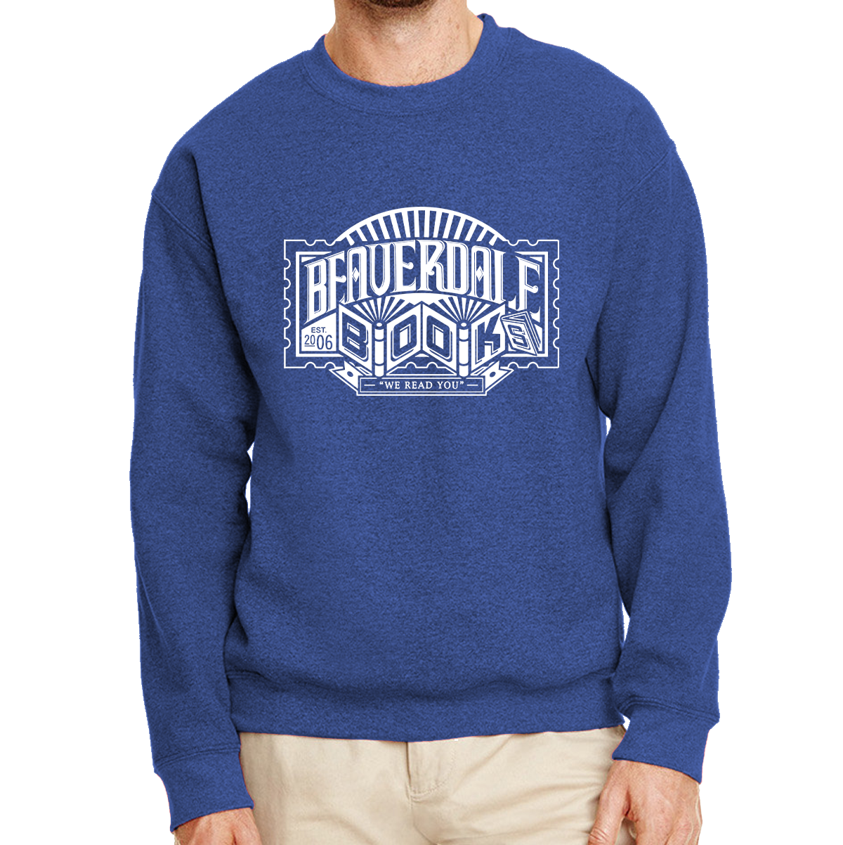 "Beaverdale Books" Adult Heavy Blend Fleece Crew Sweatshirt