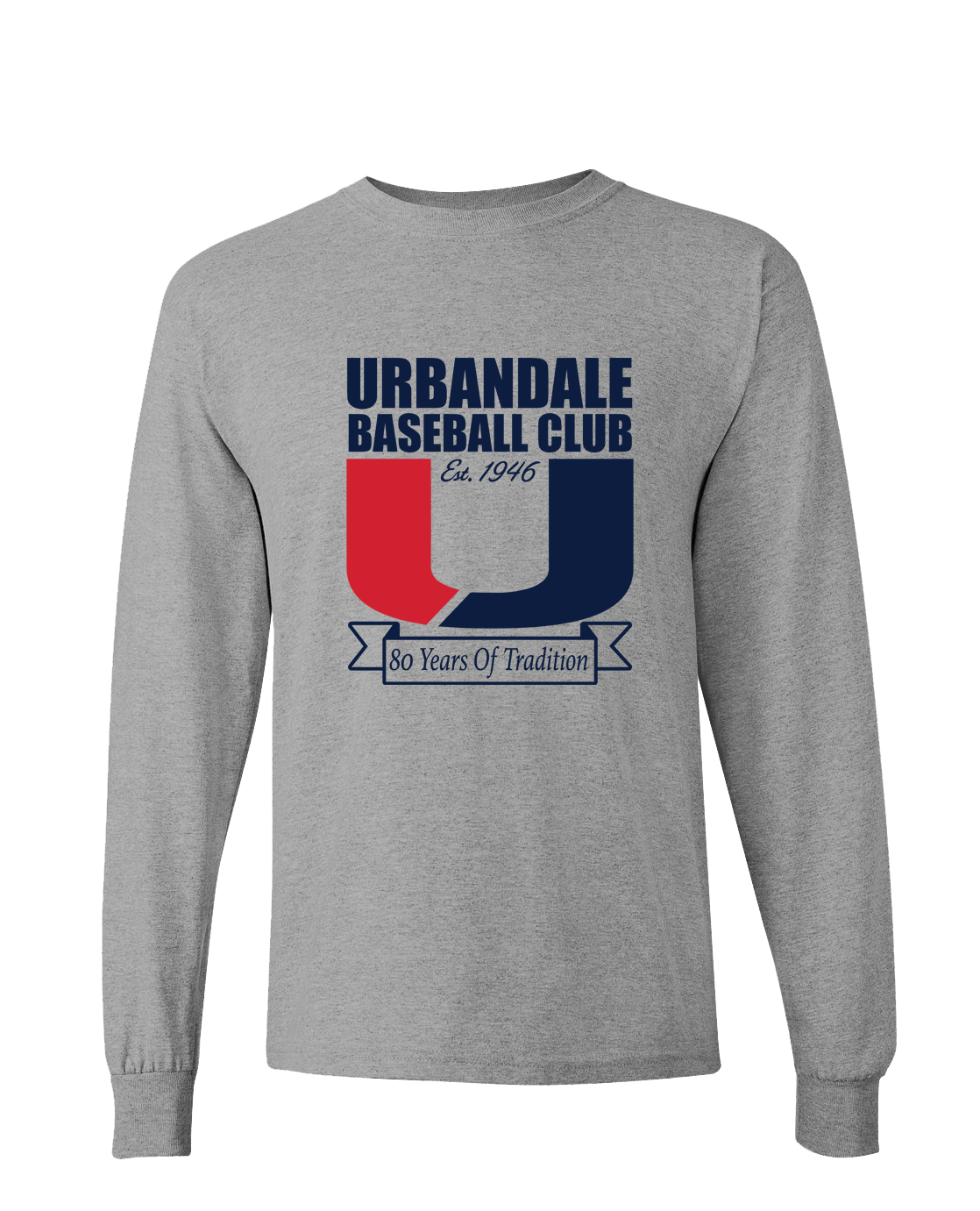 "URBANDALE BASEBALL CLUB" Gildan Unisex Heavy Cotton Adult Long Sleeve T-Shirt - 5400