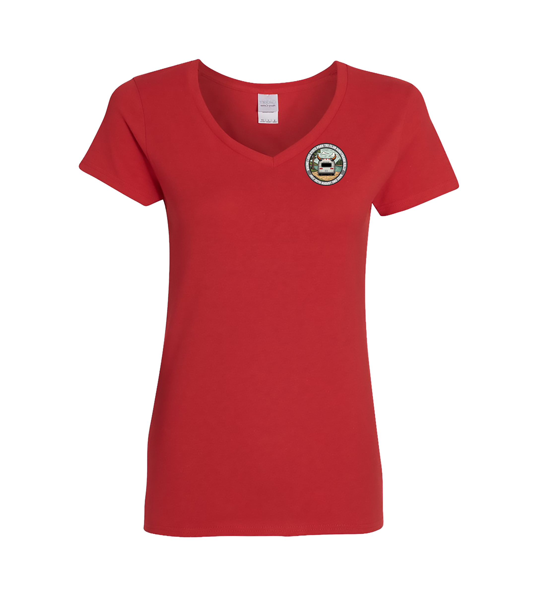 "TRI CLUB AIRSTREAM RALLY" Gildan Women's Heavy Cotton™ V-Neck T-Shirt - 5V00L