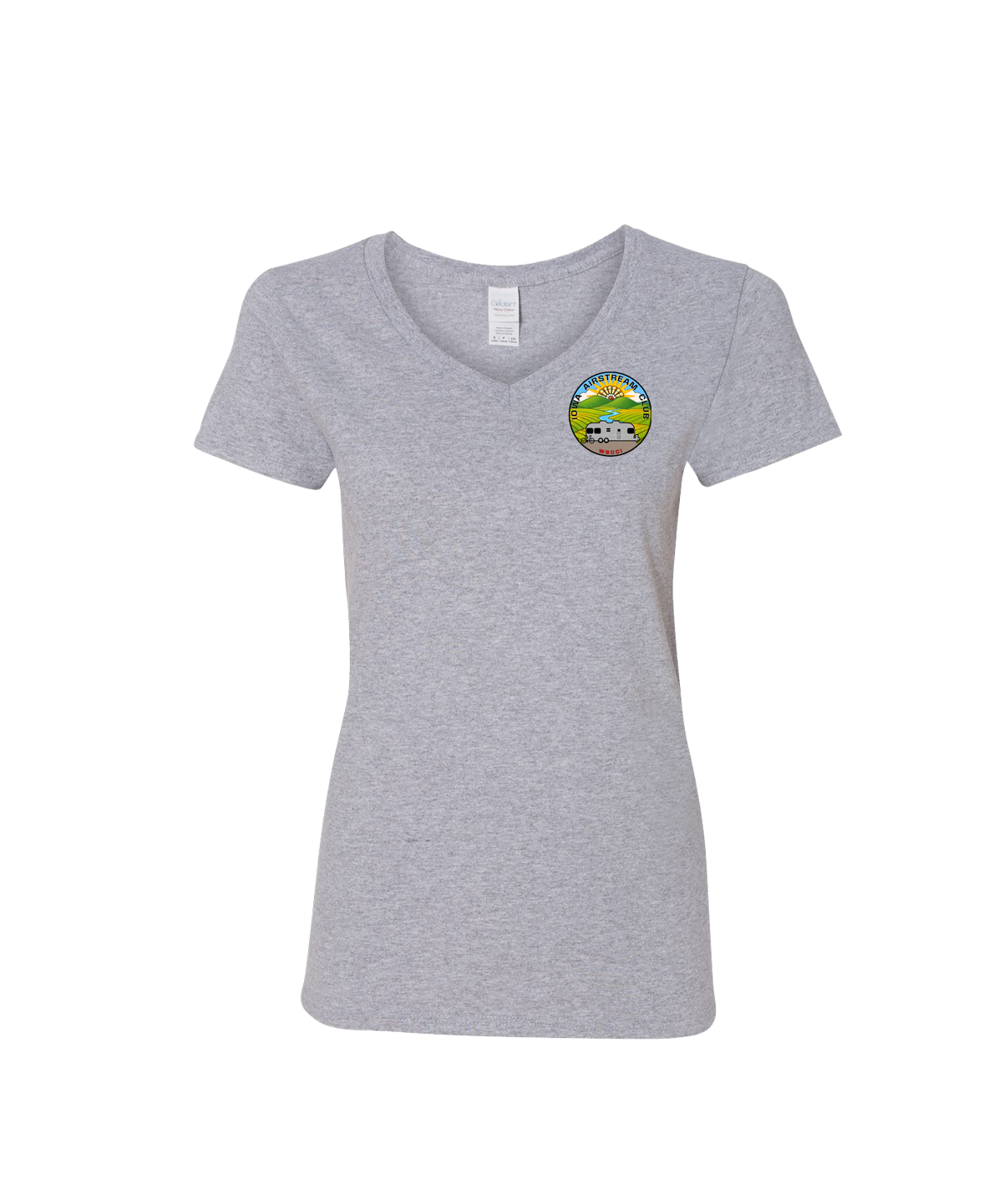 "IOWA AIRSTREAM CLUB" Gildan Women's Heavy Cotton™ V-Neck T-Shirt - 5V00L