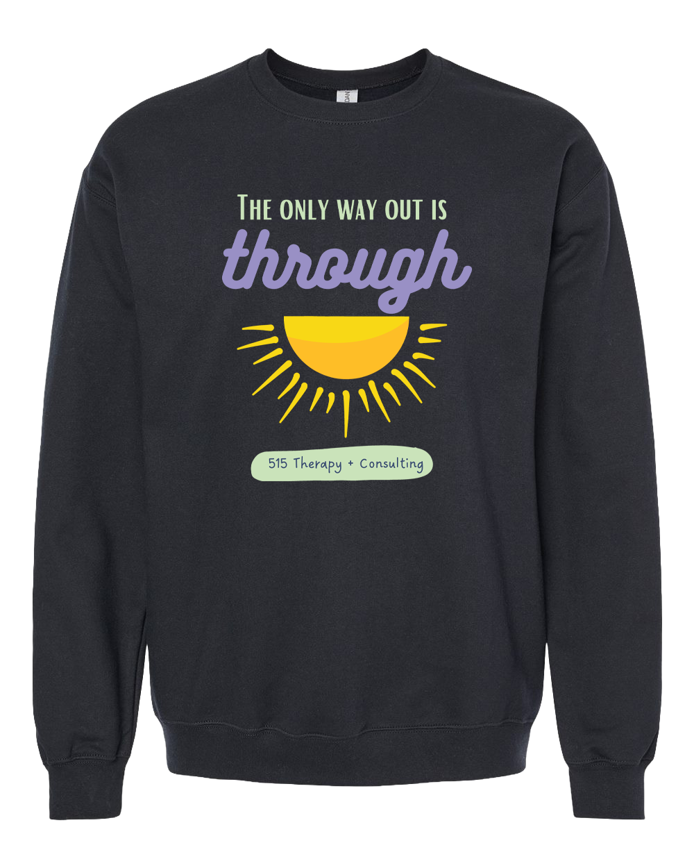 515 THERAPY "ONLY WAY OUT" Gildan Unisex Softstyle® Midweight Crewneck Sweatshirt - SF000
