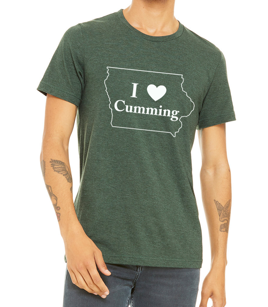 I "Heart" Cumming Iowa Unisex Heather Short Sleeve T-Shirt