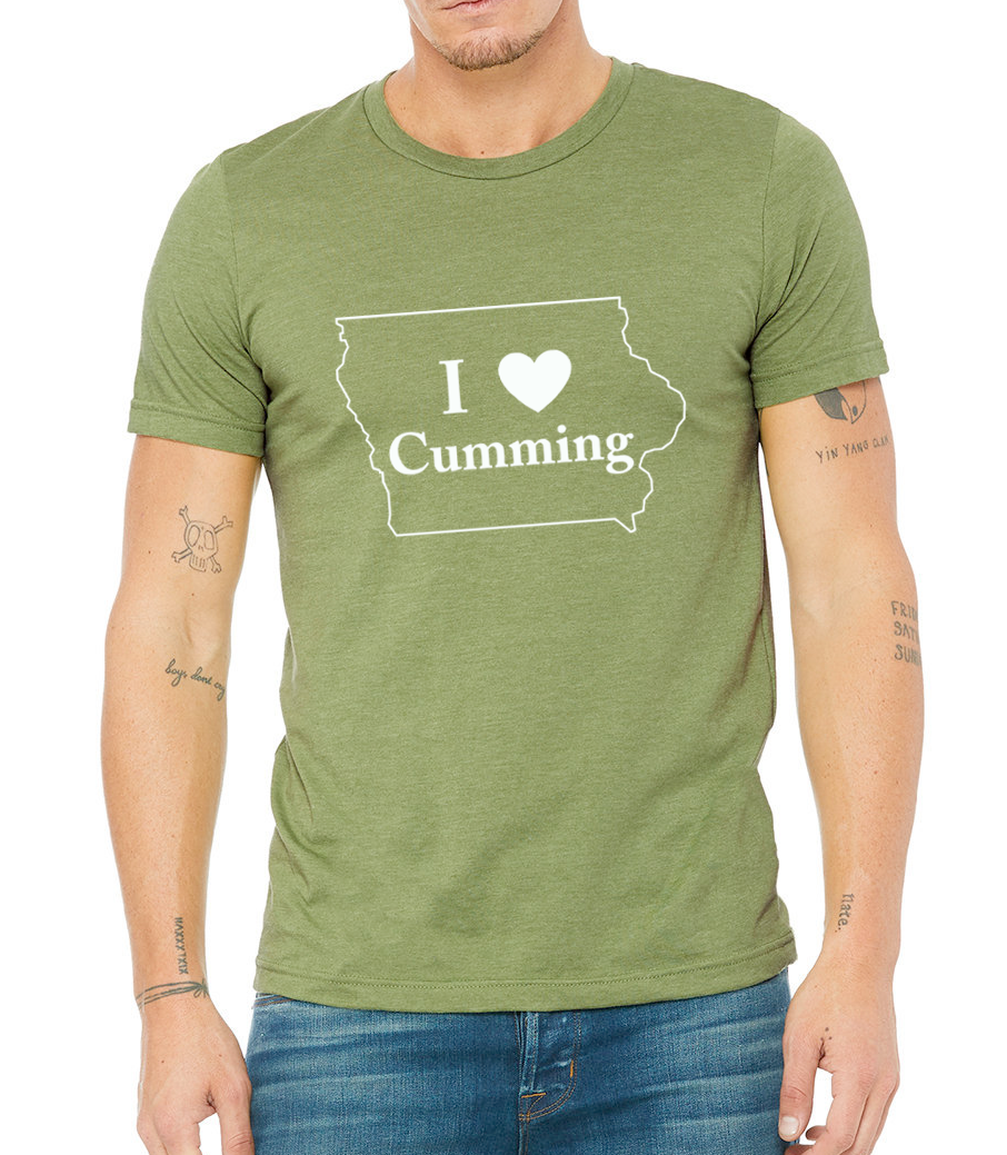 I "Heart" Cumming Iowa Unisex Heather Short Sleeve T-Shirt