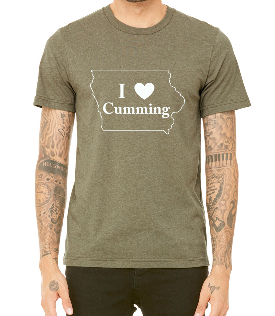 I "Heart" Cumming Iowa Unisex Heather Short Sleeve T-Shirt