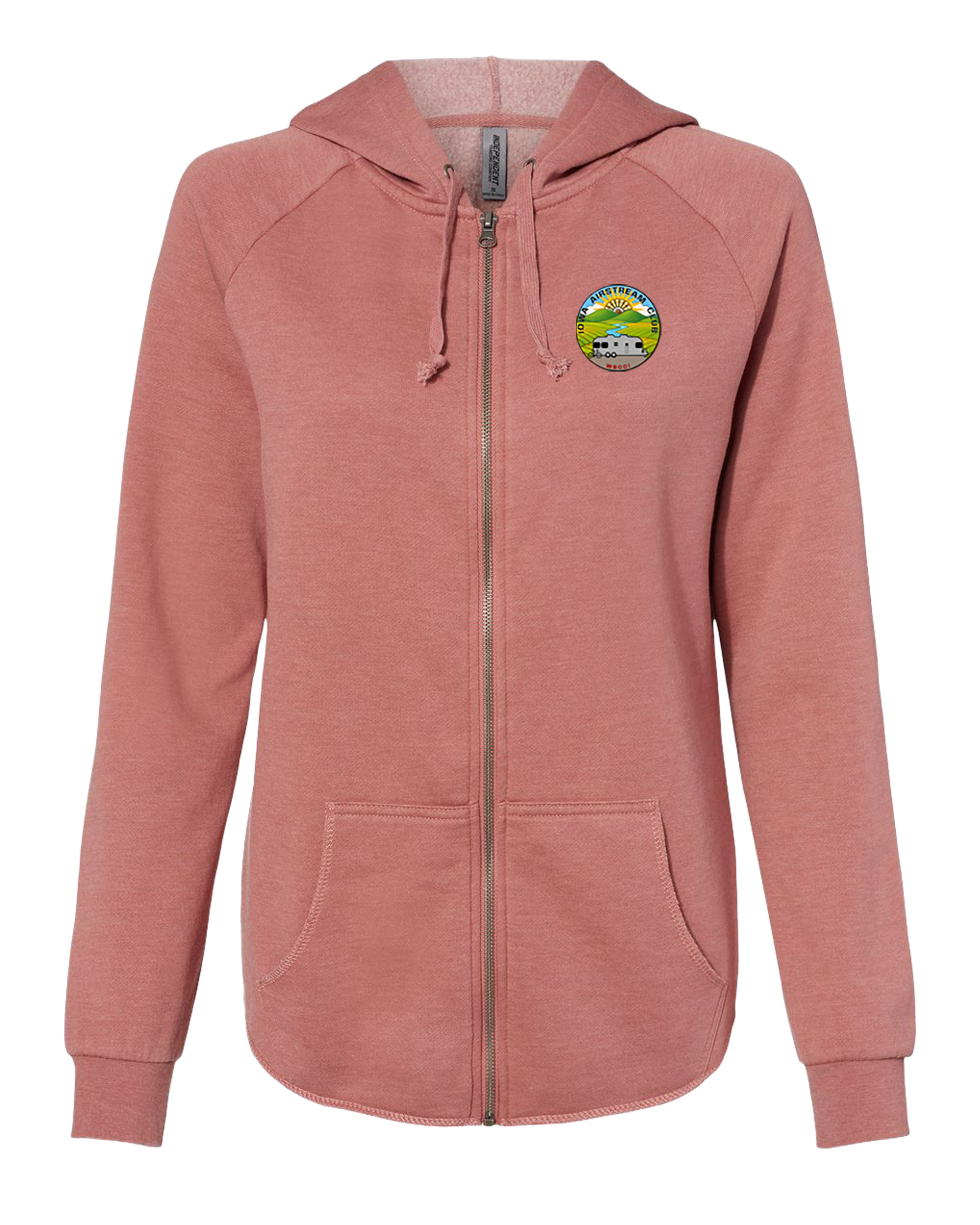"IOWA AIRSTREAM CLUB" Independent Trading Co. Women's California Wave Wash Full-Zip Hooded Sweatshirt - PRM2500Z