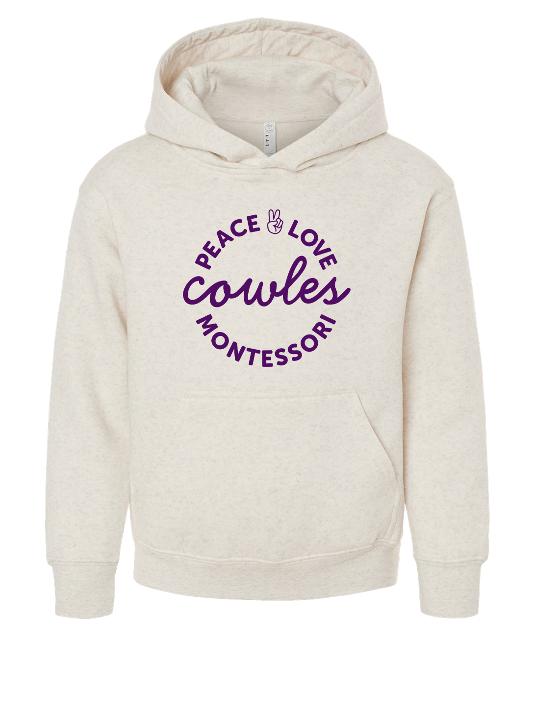 "COWLES MONTESSORI / PEACE-LOVE-CIRCLE" LAT Youth Hoodie Sweatshirt - 2296