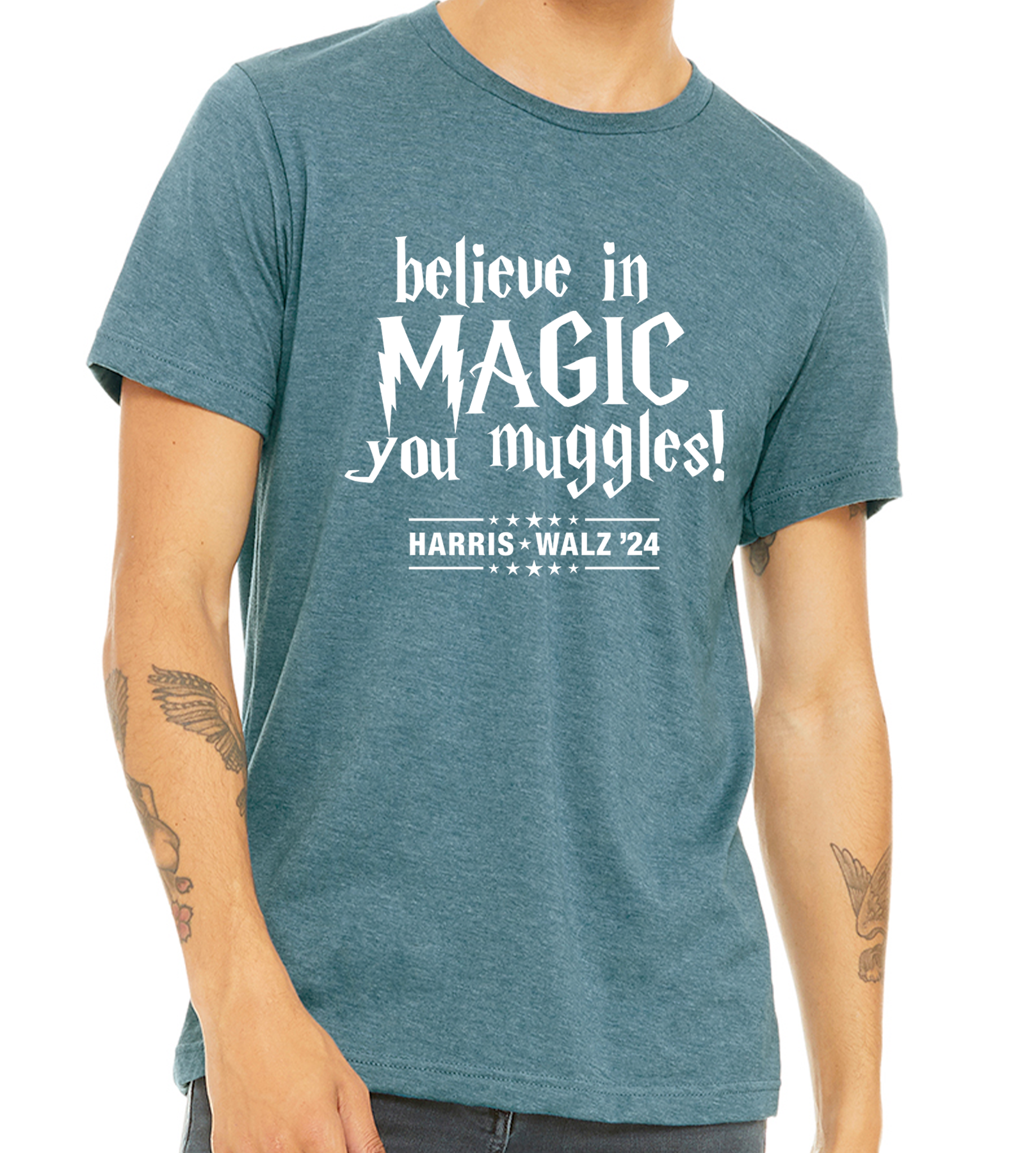HARRIS / WALZ "BELIEVE IN MAGIC YOU MUGGLES" UNISEX TEE