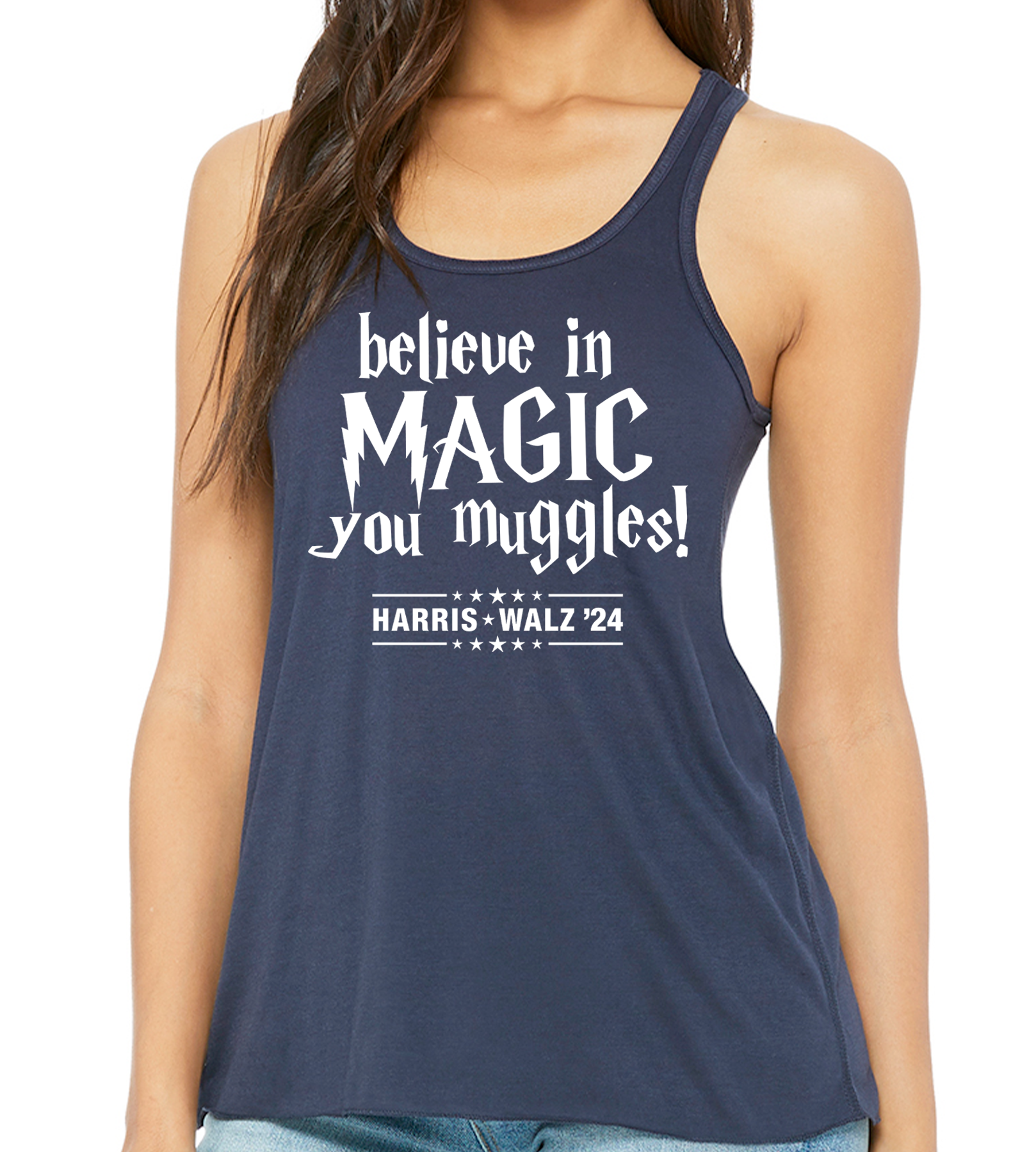 HARRIS / WALZ "BELIEVE IN MAGIC YOU MUGGLES" FLOWY TANK