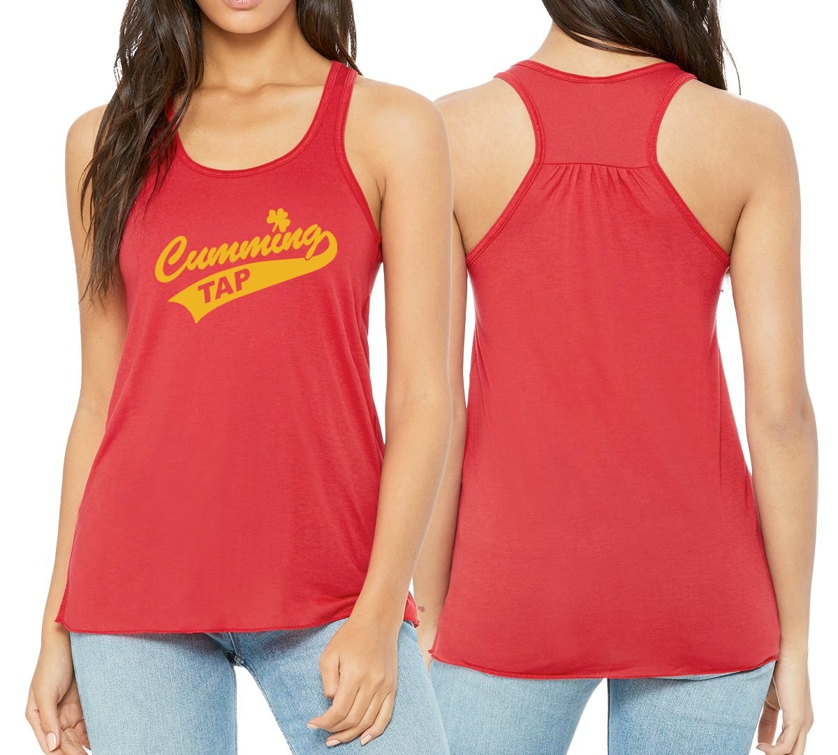 Cumming Tap Ladies' Flowy Racerback Tank