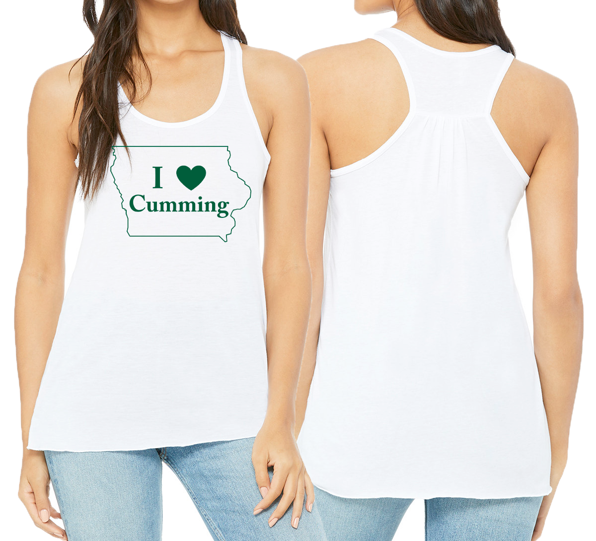 I "Heart" Cumming Ladies' Flowy Racerback Tank