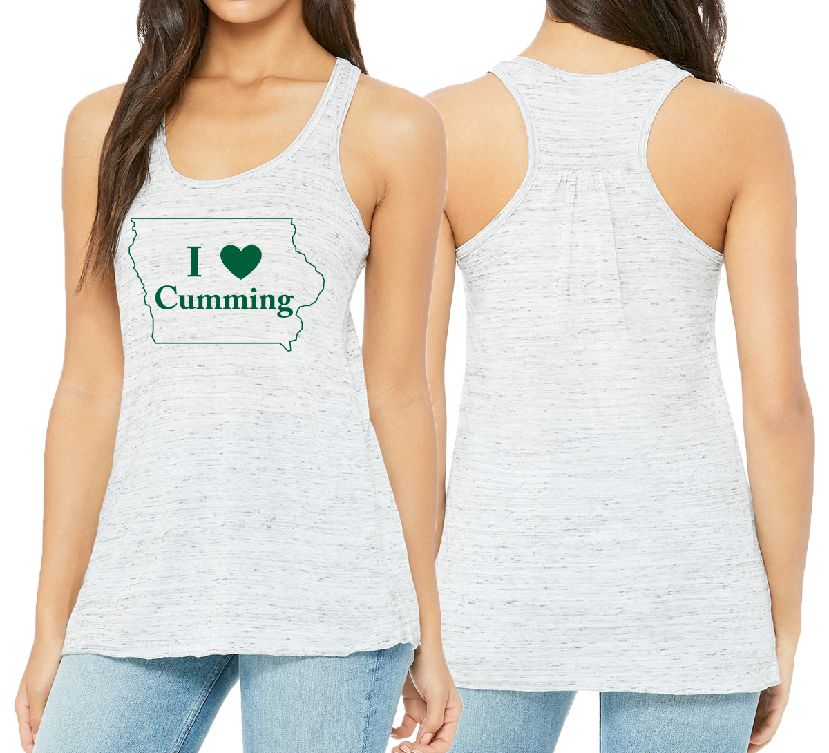 I "Heart" Cumming Ladies' Flowy Racerback Tank